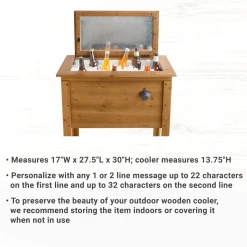 Eat, Drink & Be Married Outdoor Wooden Cooler