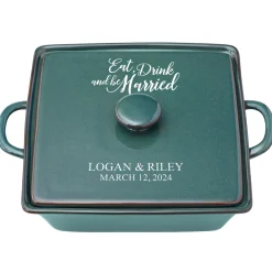 Eat, Drink & Be Married 3qt Square Stoneware Casserole Dish