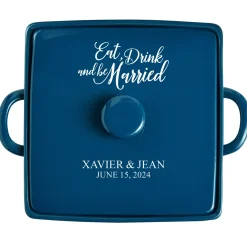 Eat, Drink & Be Married 3qt Square Stoneware Casserole Dish