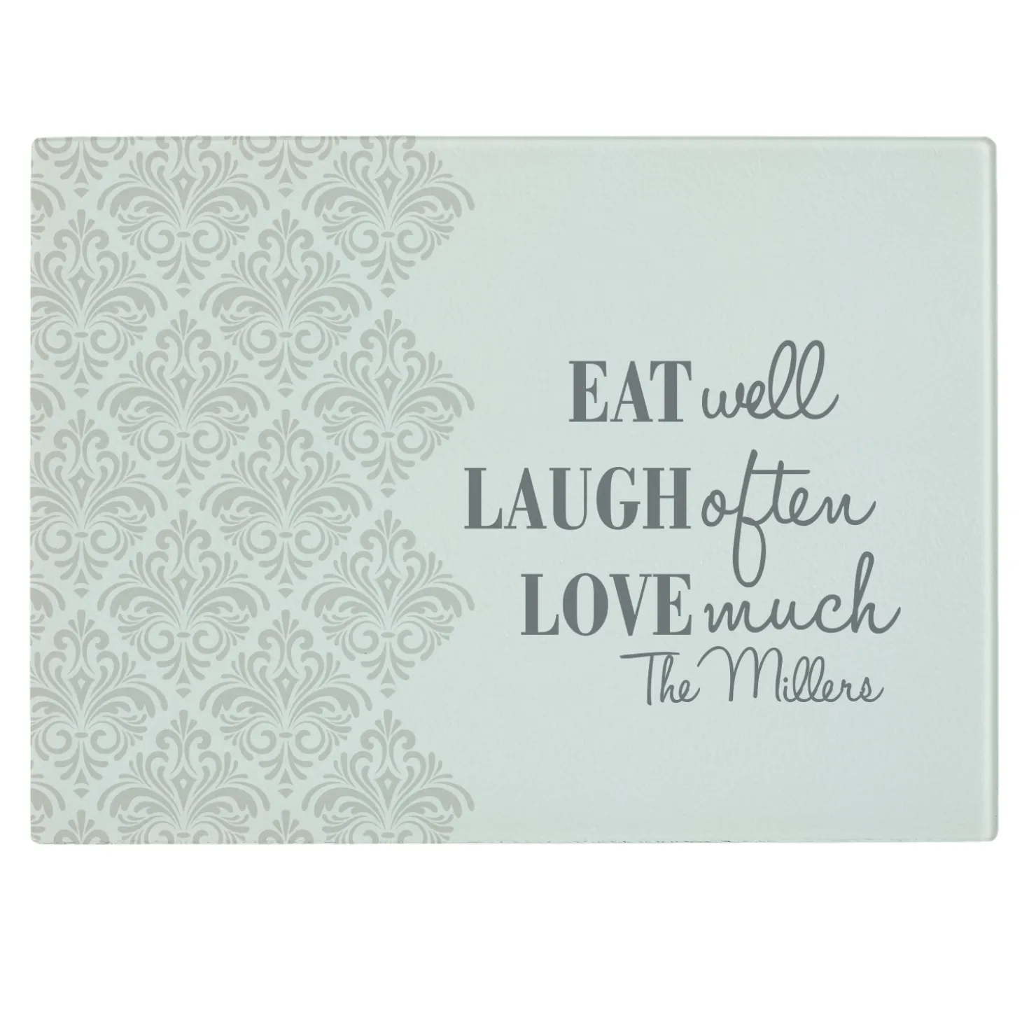 Eat Laugh Love Glass Cutting Board