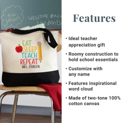 Eat, Sleep, Teach Tote Bag