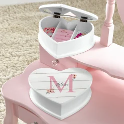 Elegant Baby Name Heart Shaped Jewelry Box