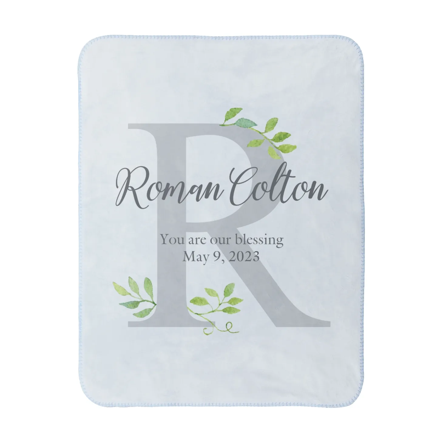 Elegant Baby Name Sherpa Baby Blanket