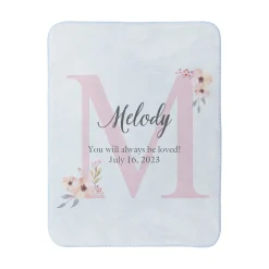 Elegant Baby Name Sherpa Baby Blanket