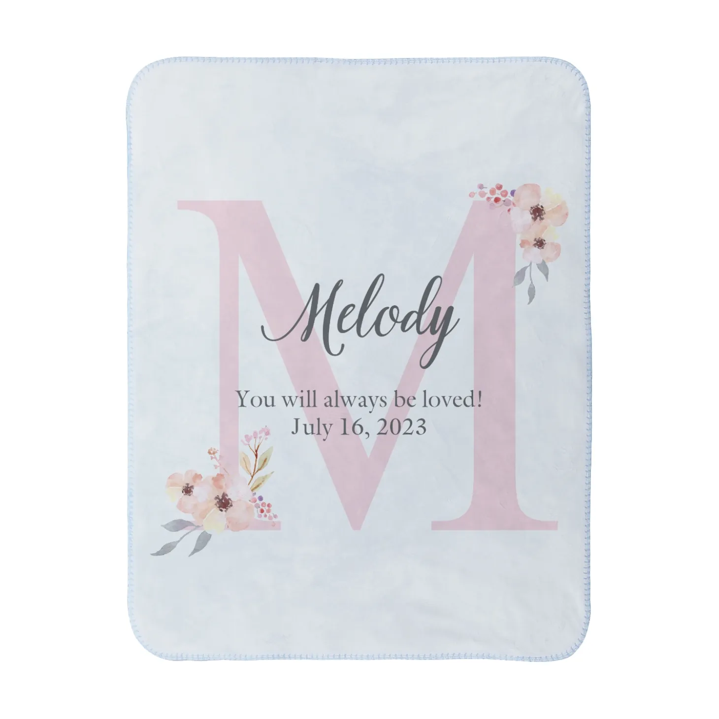 Elegant Baby Name Sherpa Baby Blanket