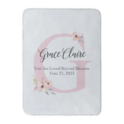 Elegant Baby Name Sherpa Baby Blanket