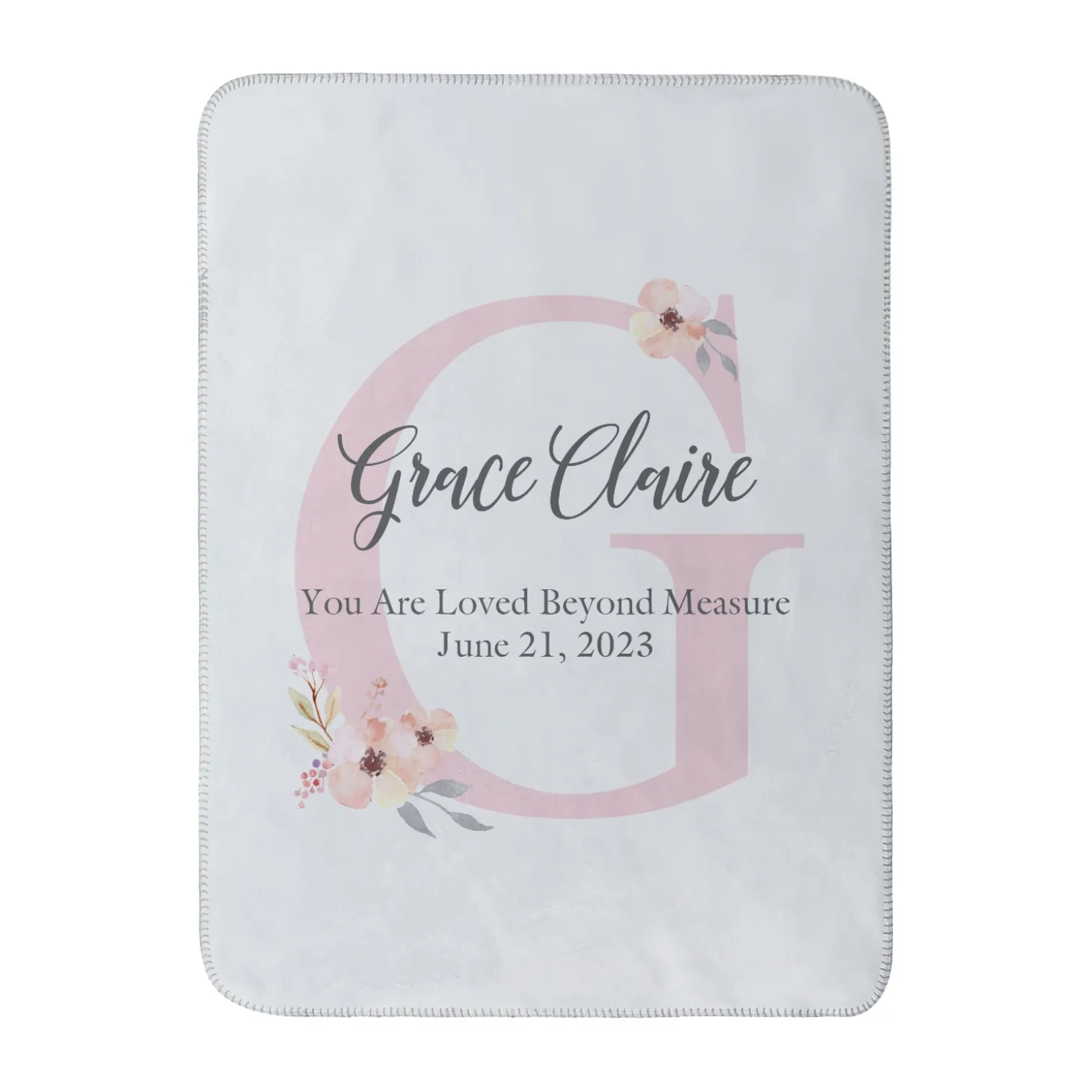 Elegant Baby Name Sherpa Baby Blanket