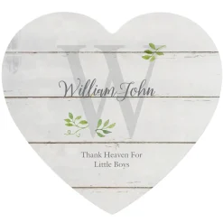 Elegant Baby Name Wood Heart