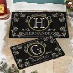 Elegant Holiday Scroll Doormat