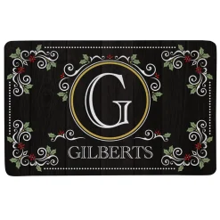Elegant Holiday Scroll Doormat