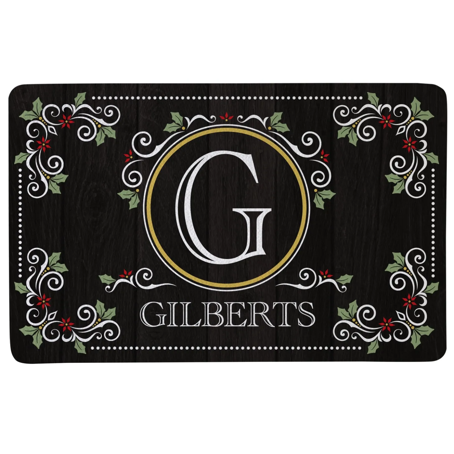 Elegant Holiday Scroll Doormat