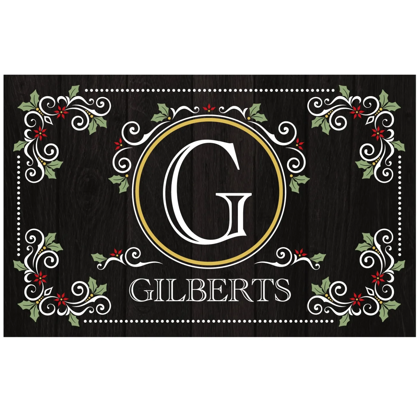 Elegant Holiday Scroll Doormat