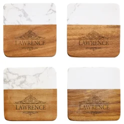 Elegant Marble Wood Coasters