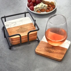 Elegant Marble Wood Coasters