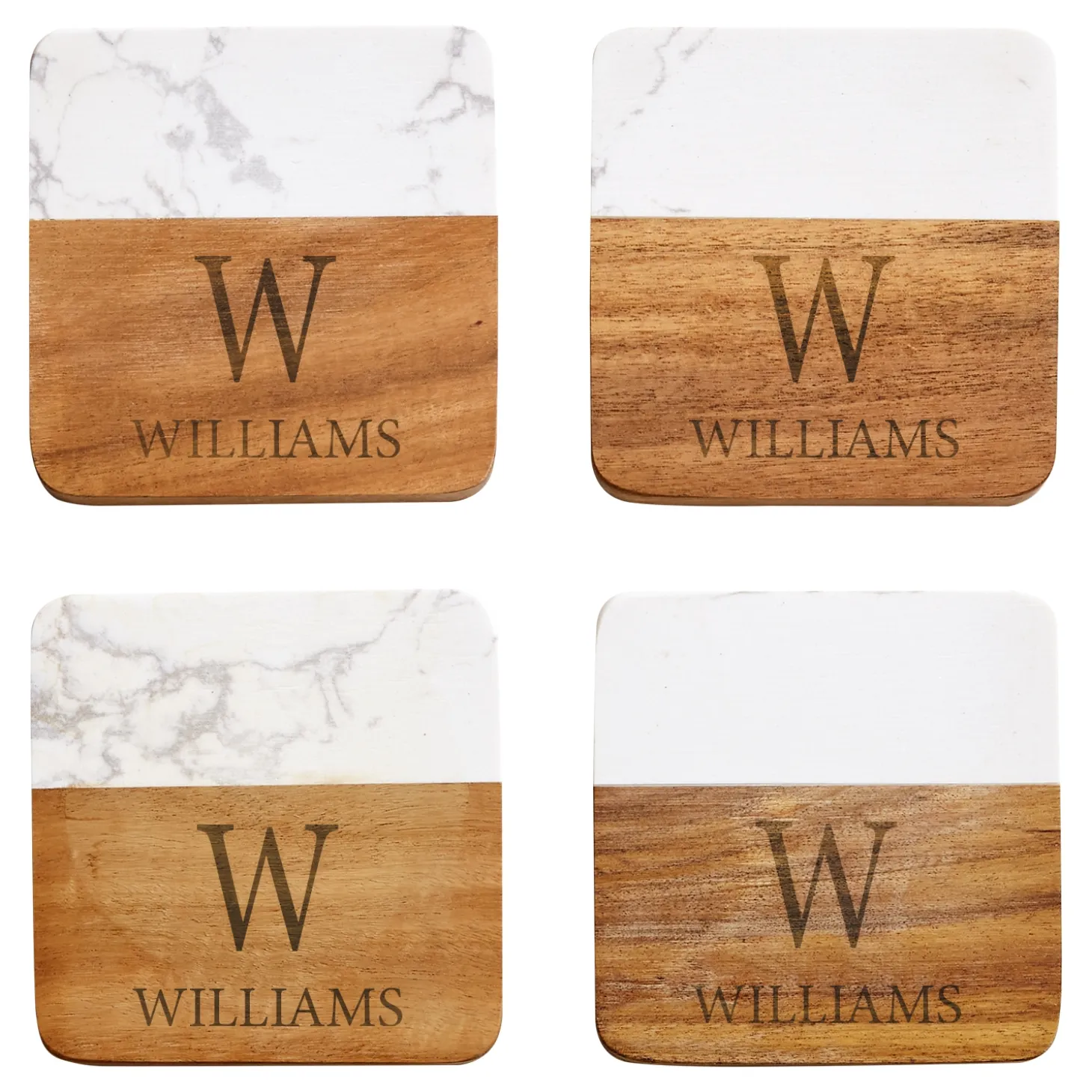 Elegant Marble Wood Coasters