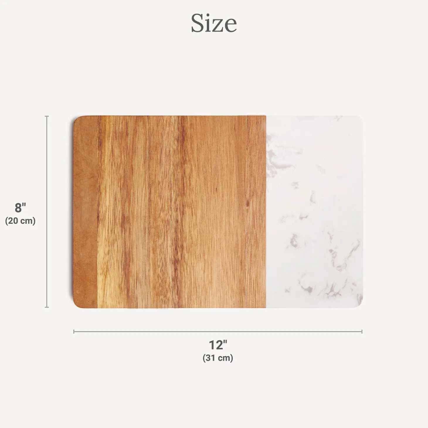 Elegant Marble Wood Server