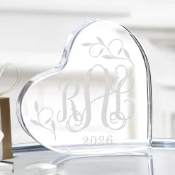 Elegant Monogram Acrylic Heart