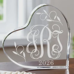 Elegant Monogram Acrylic Heart