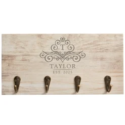 Elegant Monogram & Name Key Hook