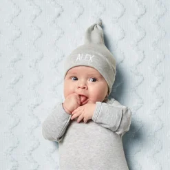 Embroidered Name Knotted Hat
