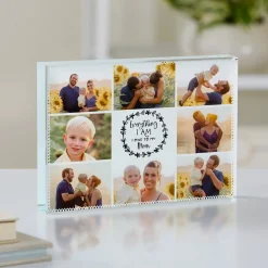 Everything Photo Collage Glass Block