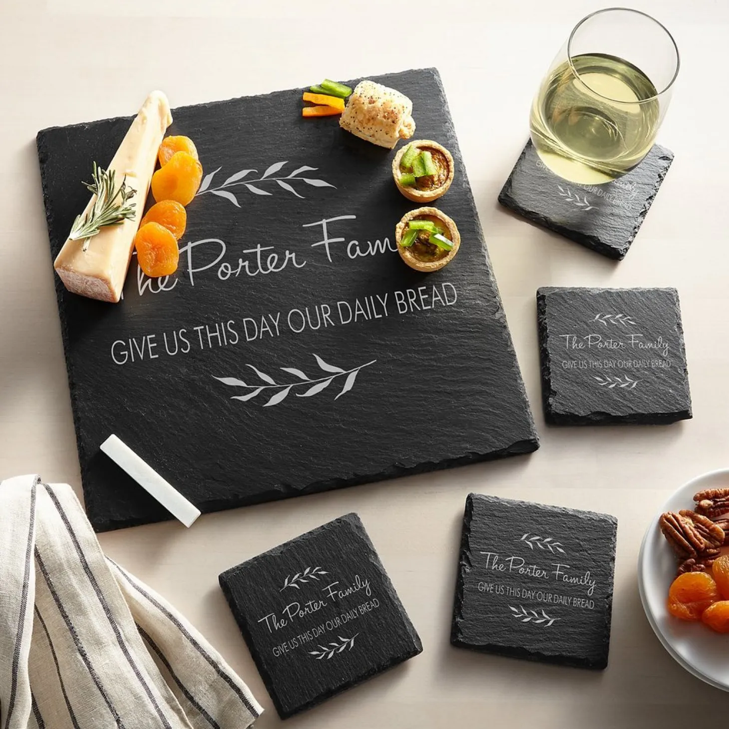Family Branches Slate Entertaining 5pc Set