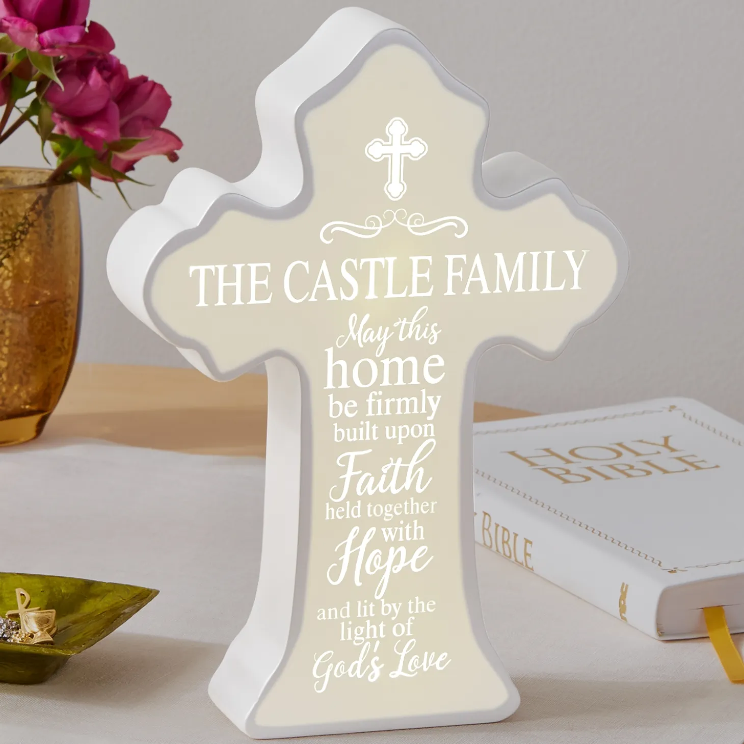 Family of Faith Lighted Cross