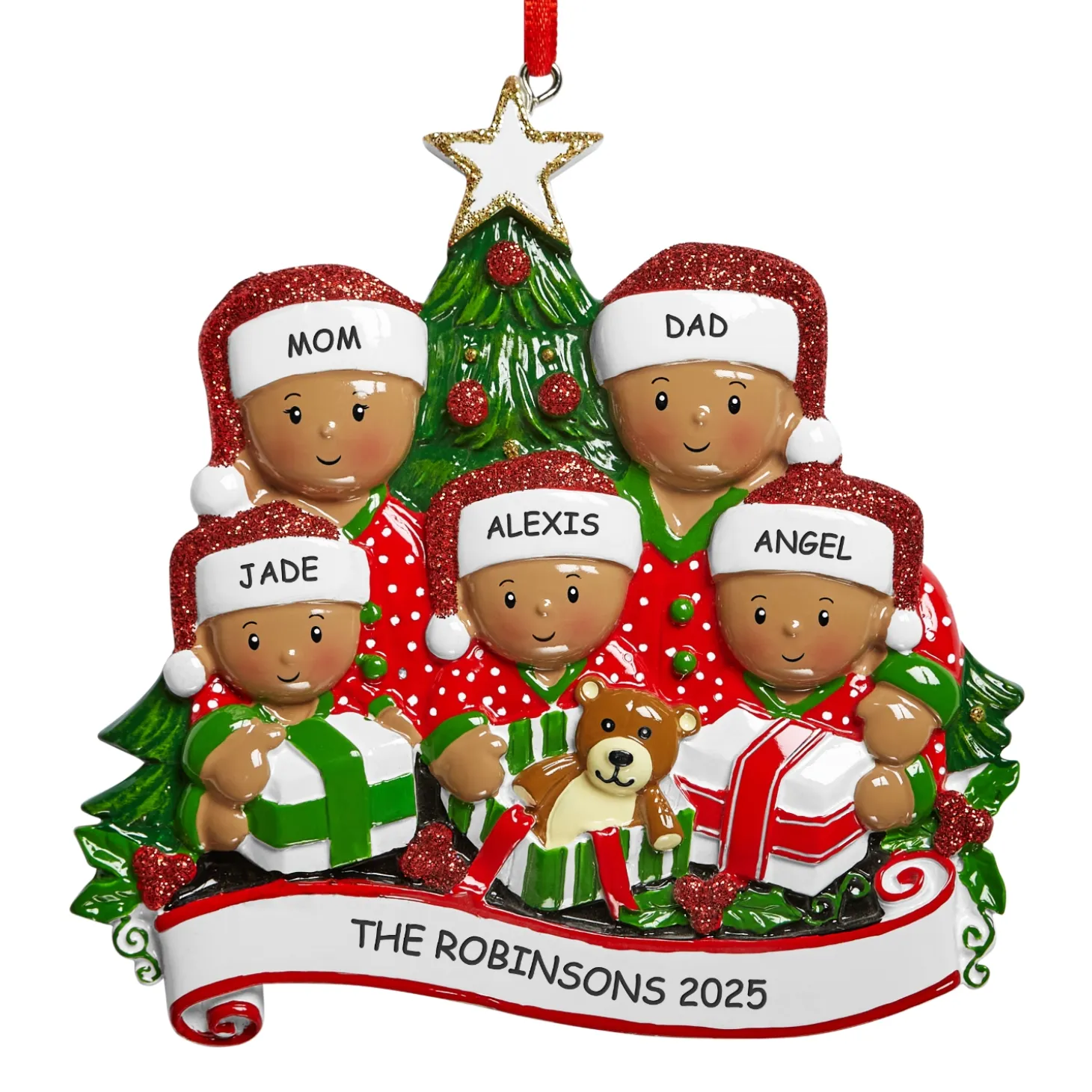Family Opening Presents Ornament
