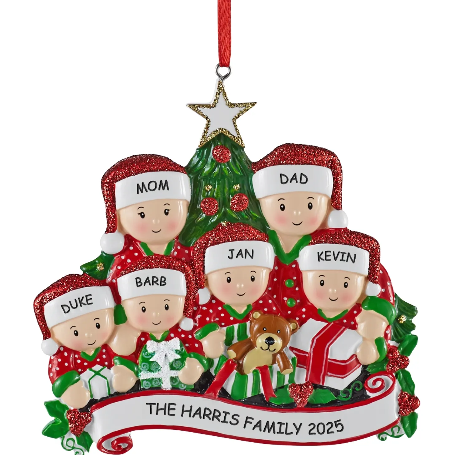 Family Opening Presents Ornament