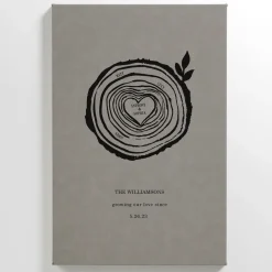Family Rings Leather Wall Art