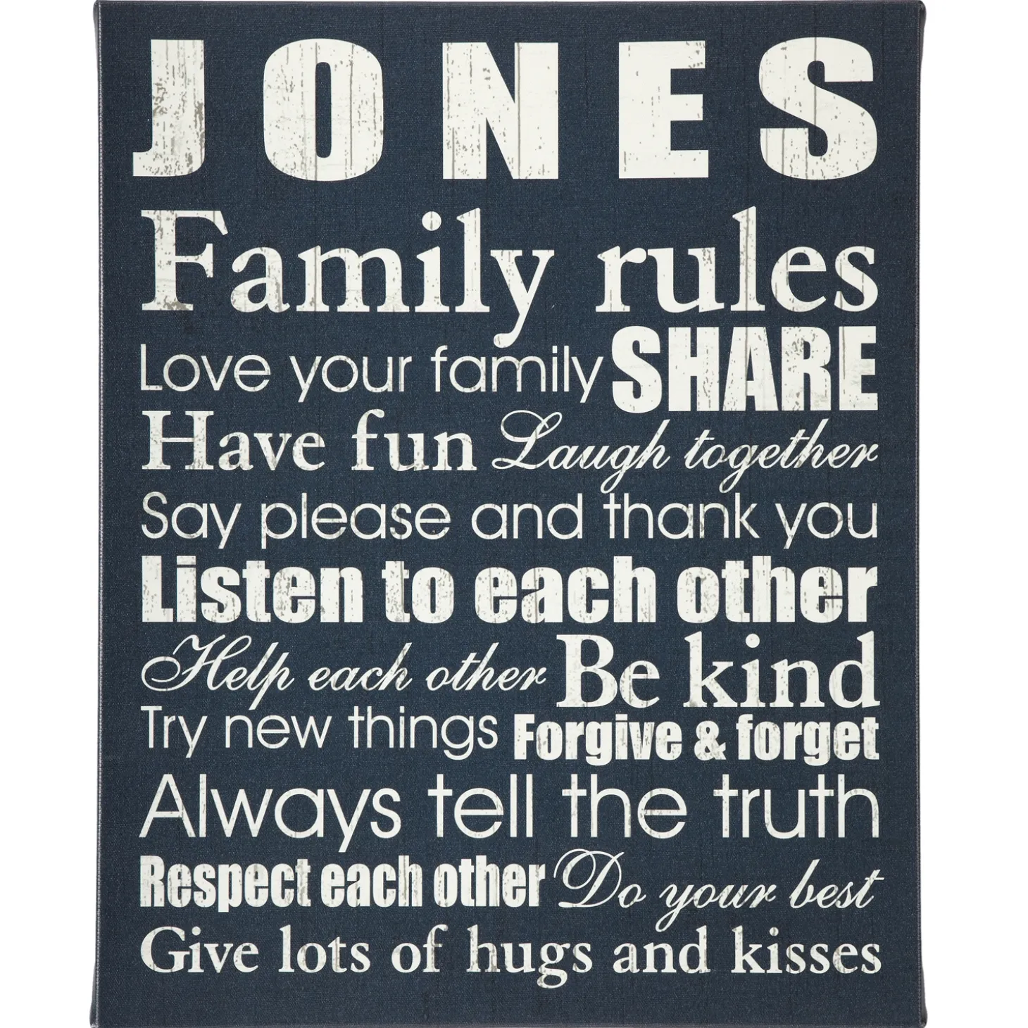 Family Rules Canvas