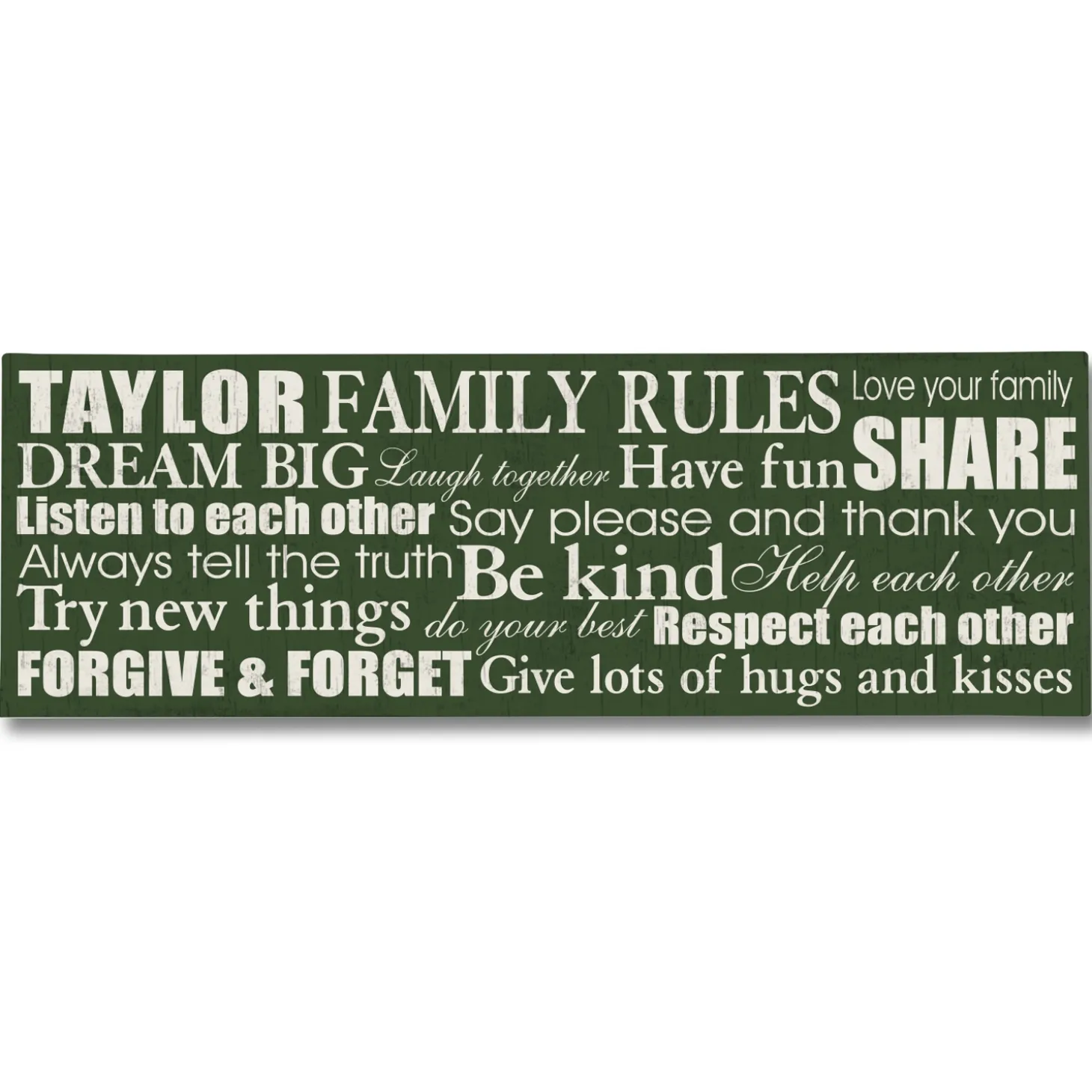 Family Rules Canvas