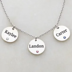 Family Tokens Birthstone Name Necklace