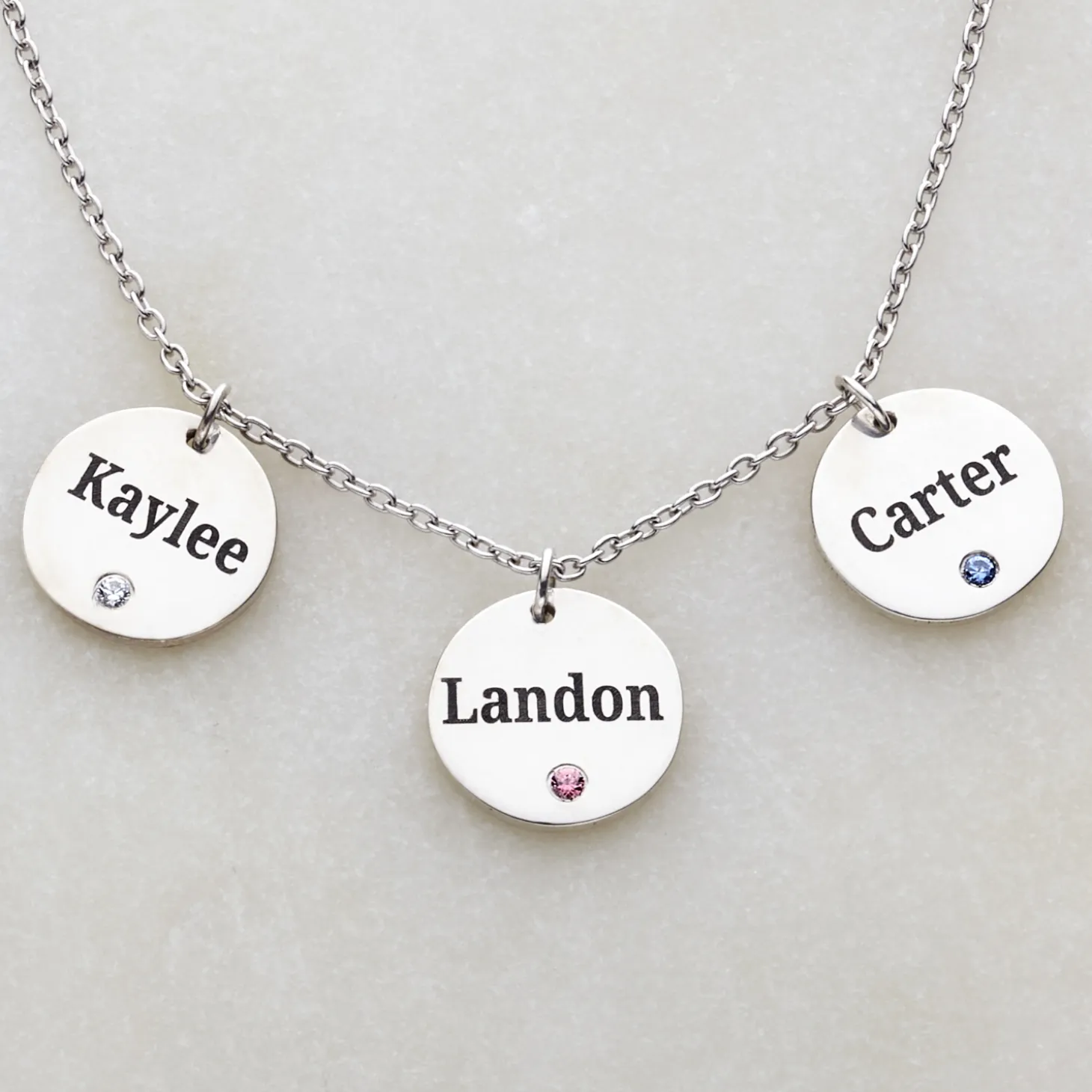 Family Tokens Birthstone Name Necklace