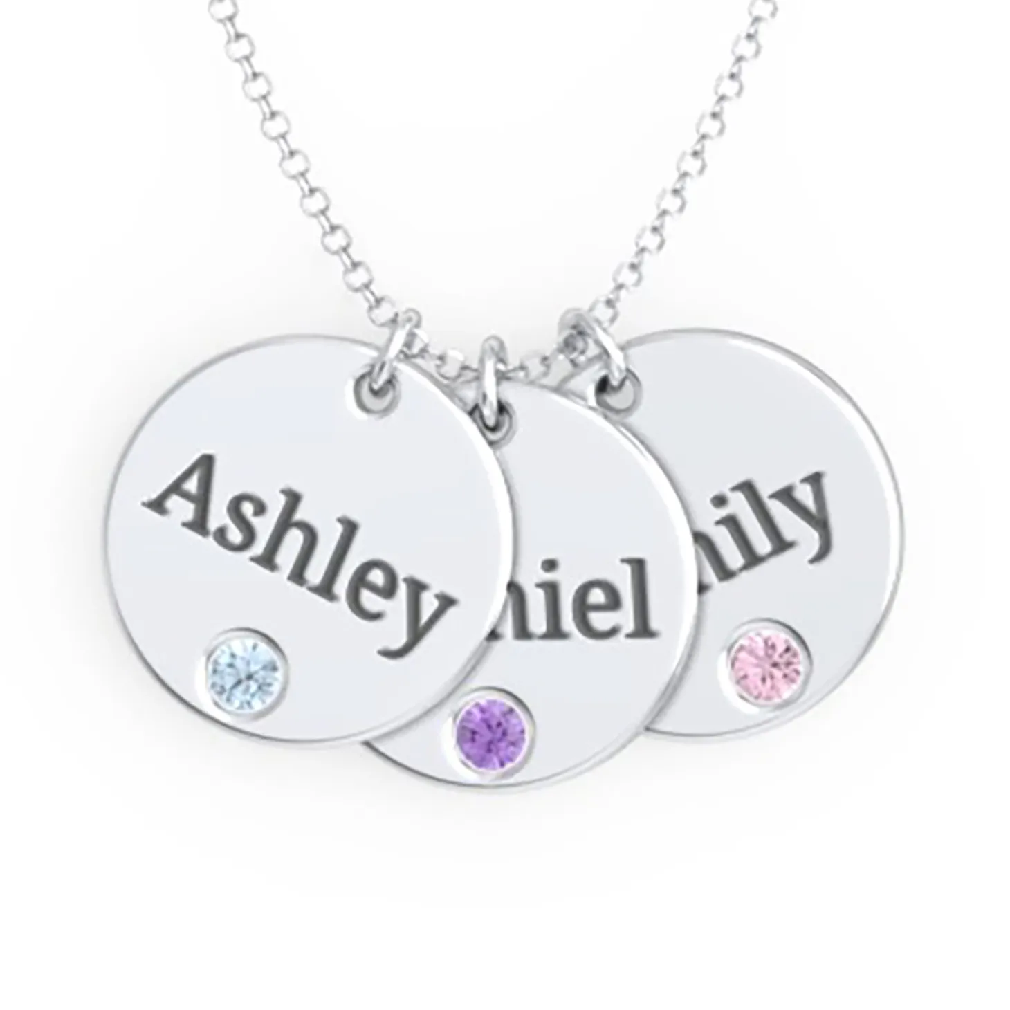 Family Tokens Birthstone Name Necklace