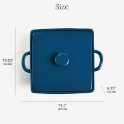 Family Traditions 3qt Square Stoneware Casserole Dish