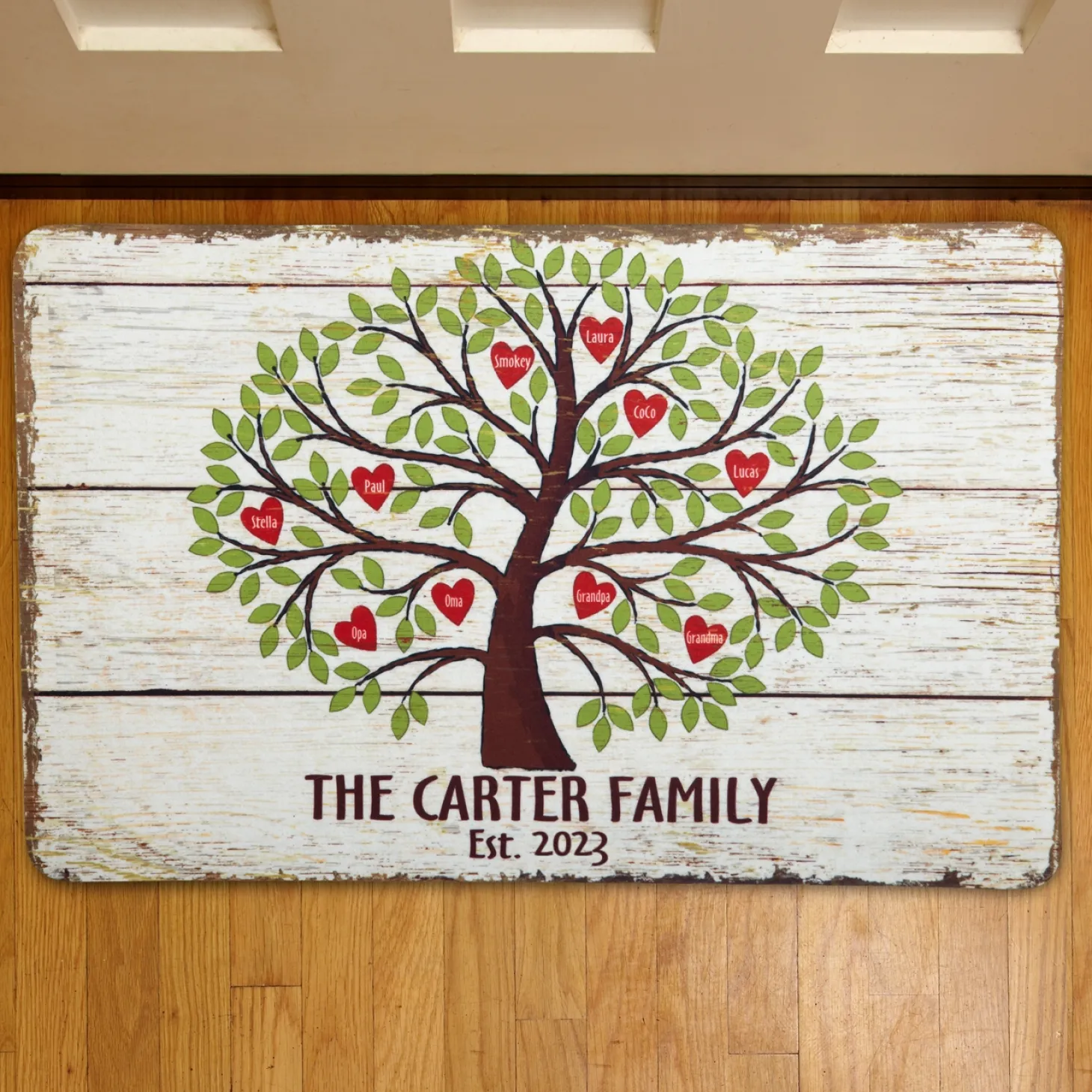 Family Tree of Hearts Doormat