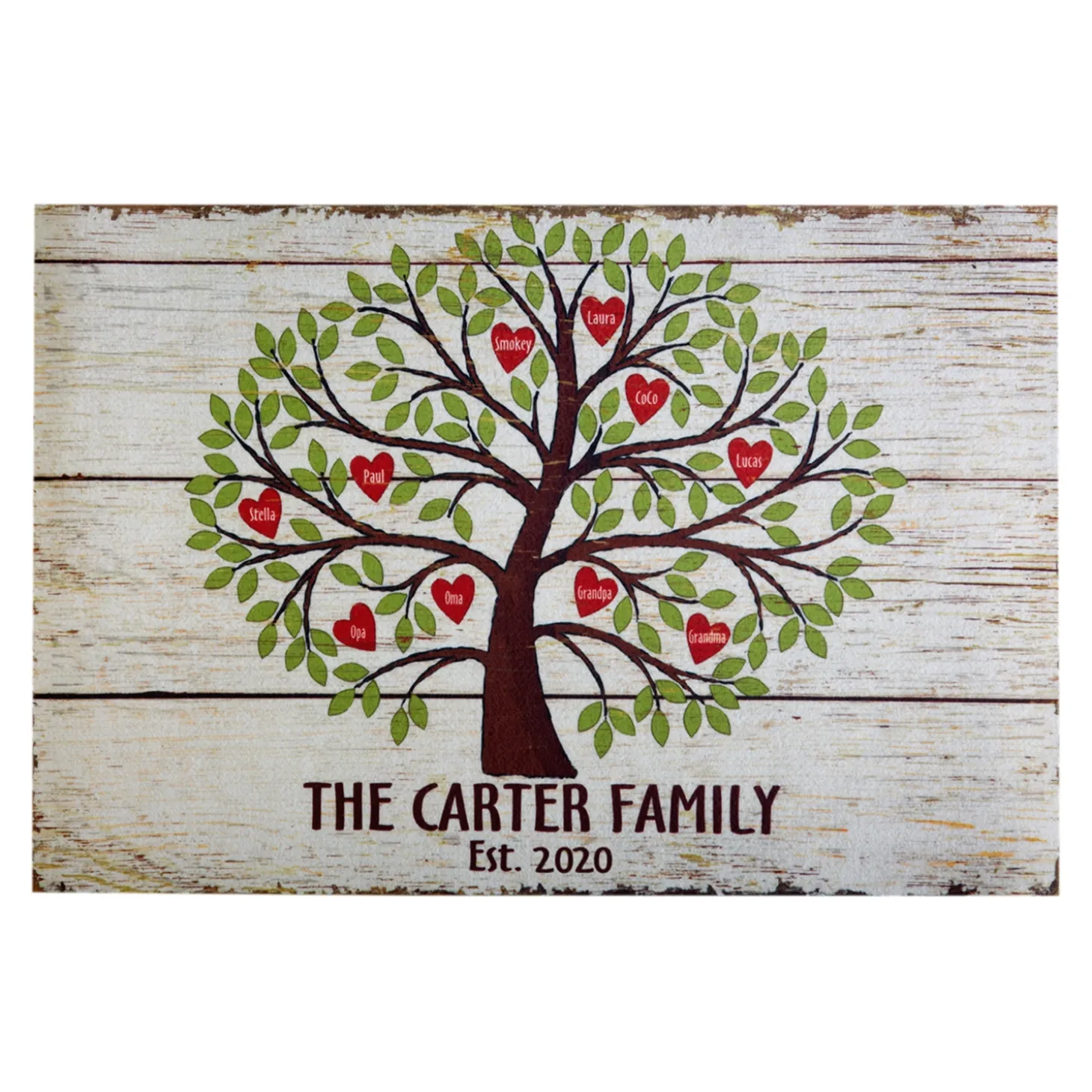 Family Tree of Hearts Doormat