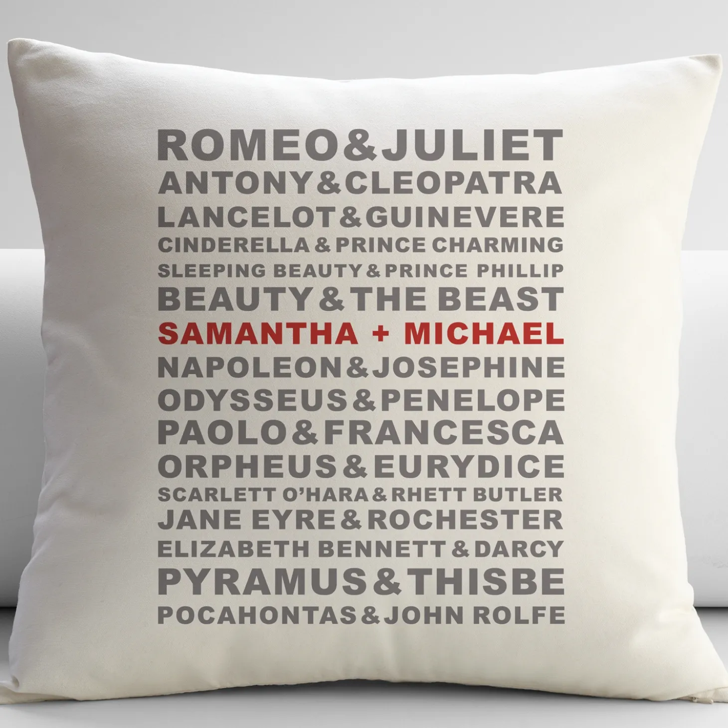 Famous Couples Throw Pillow