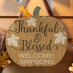Farmhouse Pumpkins Hanging Wood Sign