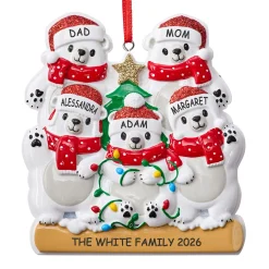 Festive Bear Family Ornament