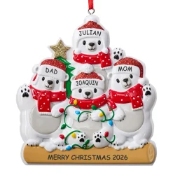 Festive Bear Family Ornament