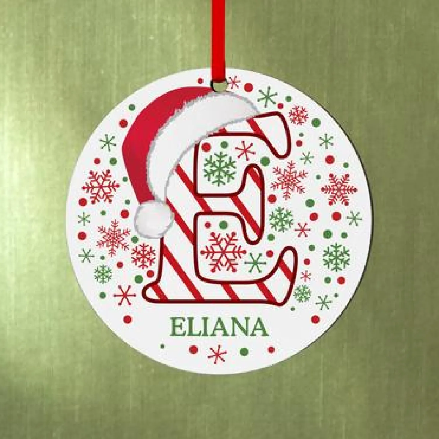 Festive Name Round Ornament