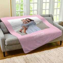 First Time Mom Blessing Photo Plush Blanket