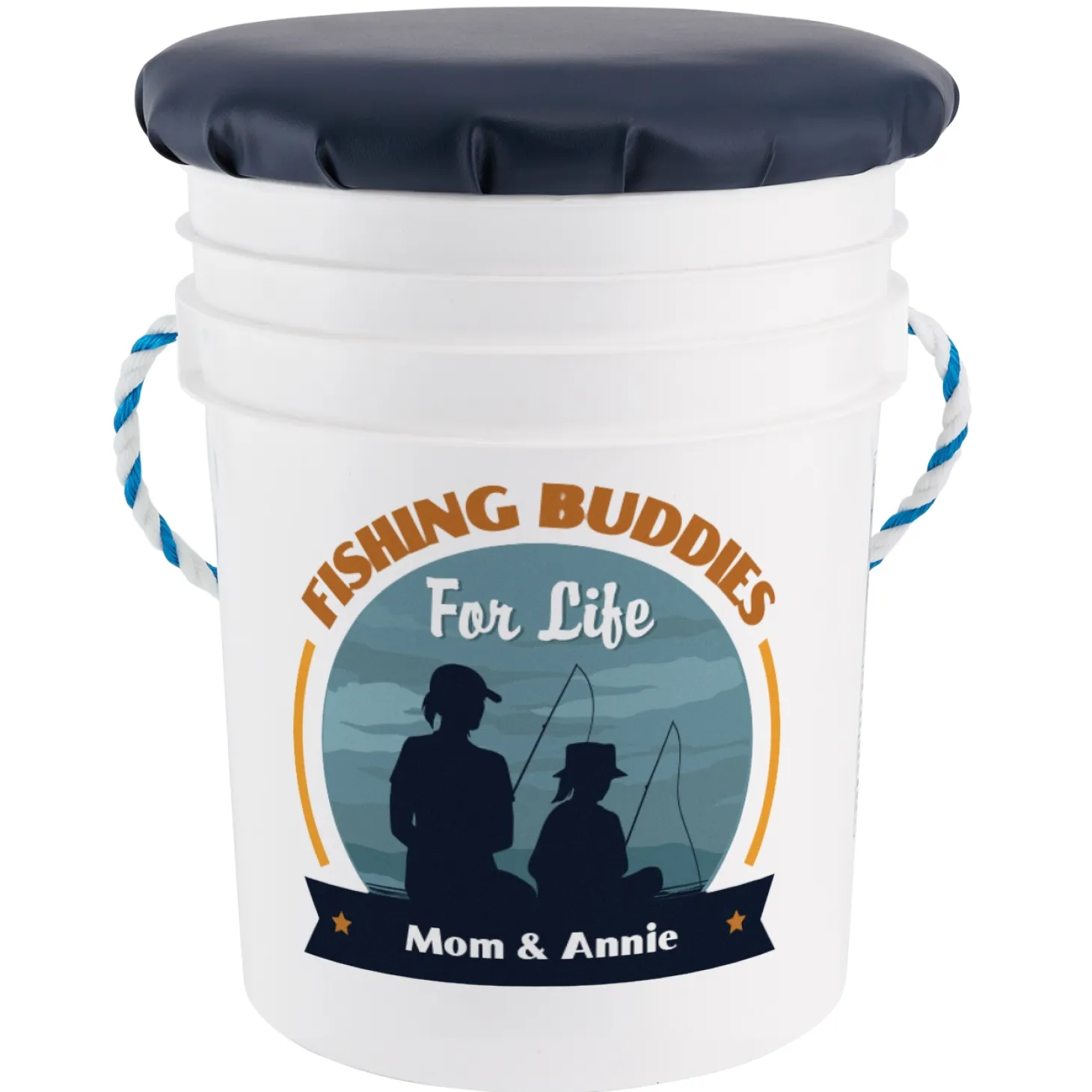 Fishing Buddies Seated Pail