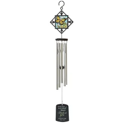 Flies With Butterflies Stained Glass Memorial Wind Chime