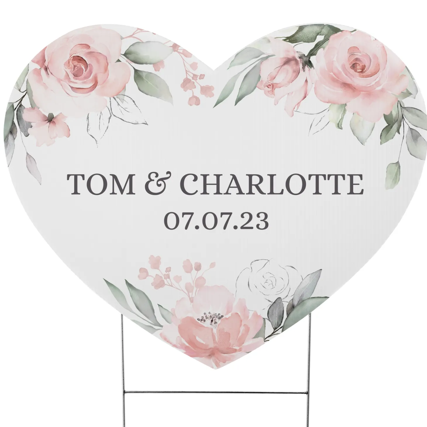 Floral Heart Yard Sign