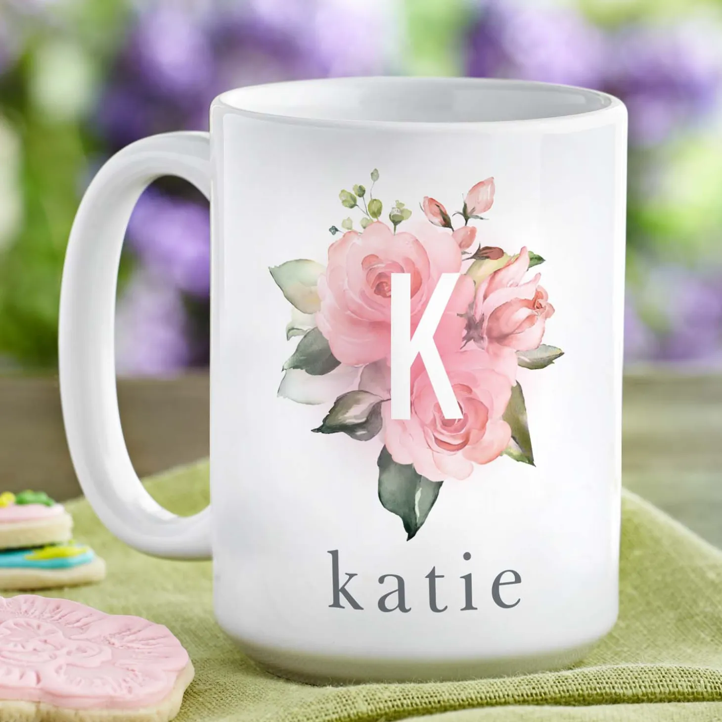 Floral Initial Mug