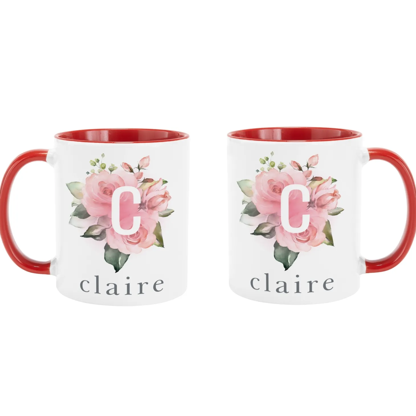 Floral Initial Mug