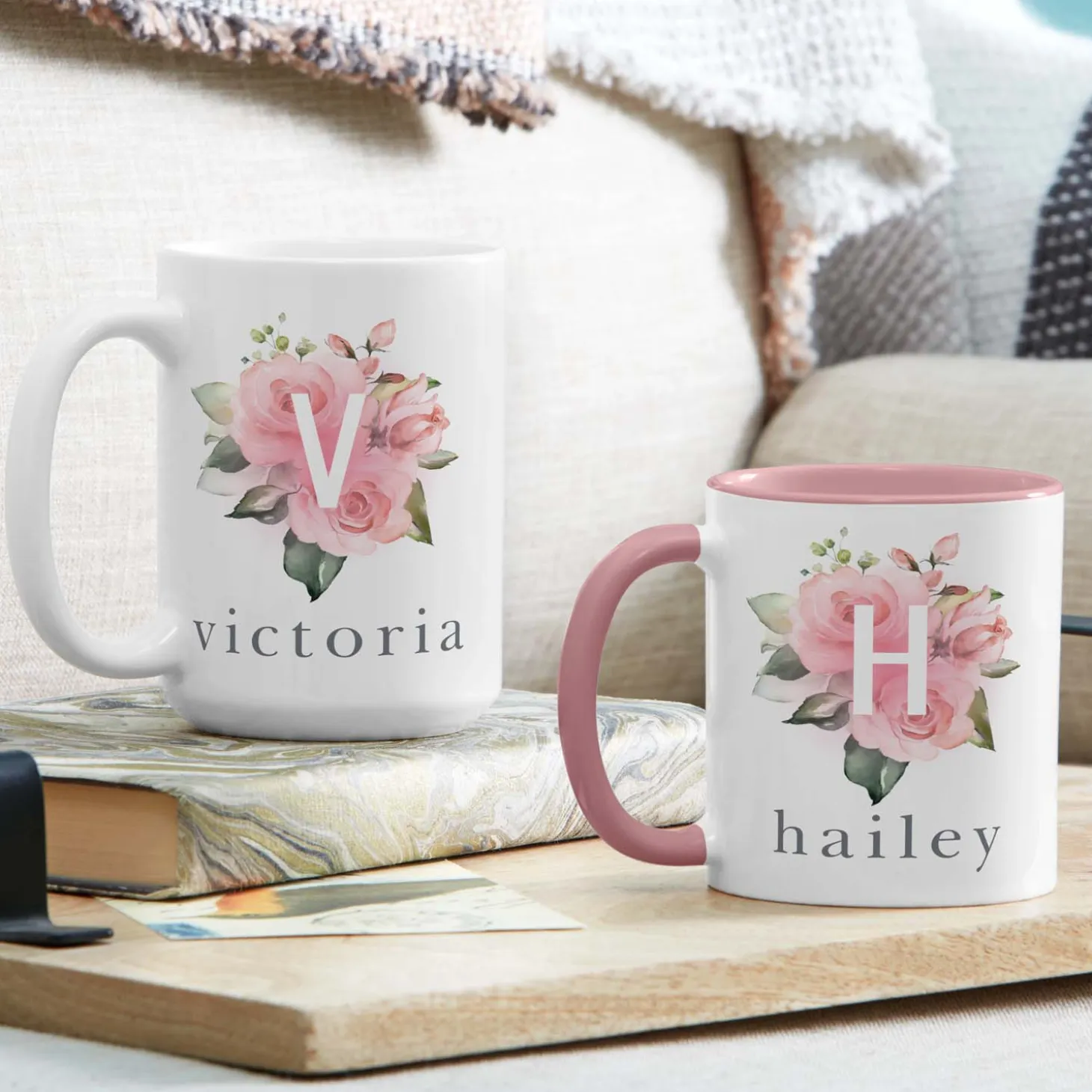 Floral Initial Mug